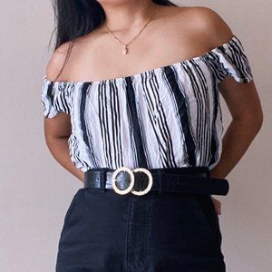 Forever 21 striped off the shoulder top